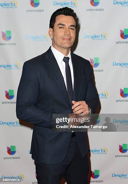 David Zepeda is seen on the set of 'Despierta America' at Univision Studios on June 17, 2016 in Miami, Florida.