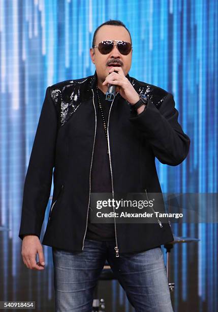 Pepe Aguilar is seen on the set of 'Despierta America' at Univision Studios on June 17, 2016 in Miami, Florida.