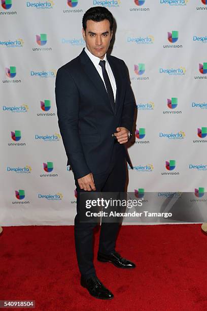 David Zepeda is seen on the set of 'Despierta America' at Univision Studios on June 17, 2016 in Miami, Florida.