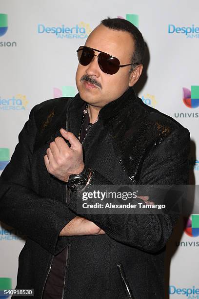 Pepe Aguilar is seen on the set of 'Despierta America' at Univision Studios on June 17, 2016 in Miami, Florida.