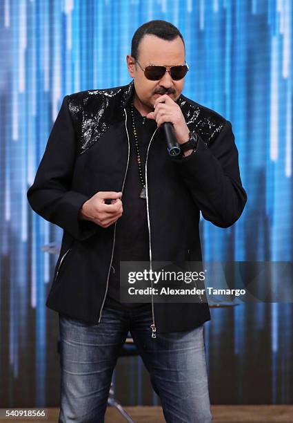 Pepe Aguilar is seen on the set of 'Despierta America' at Univision Studios on June 17, 2016 in Miami, Florida.