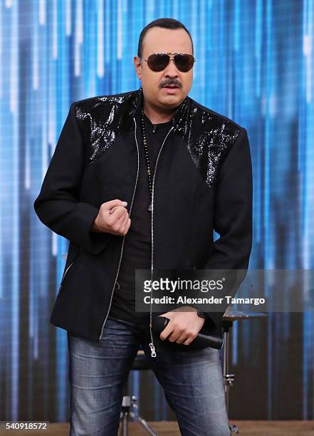 Pepe Aguilar is seen on the set of 'Despierta America' at Univision Studios on June 17, 2016 in Miami, Florida.