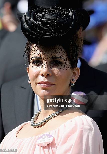 Princess Haya bint Al Hussein in the Parade Ring on the fourth day of Royal Ascot at Ascot Racecourse on June 17, 2016 in Ascot, England.