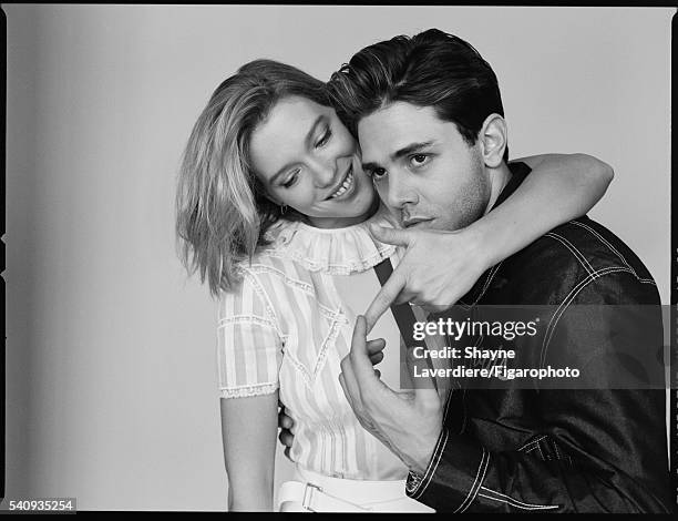 Actress Lea Seydoux and actor Xavier Dolan are photographed for Madame Figaro on April 8, 2016 in Paris, France. All . PUBLISHED IMAGE. CREDIT MUST...