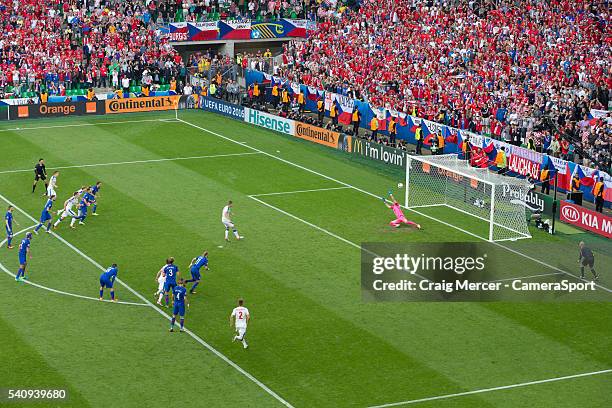 Czech Republic's Tomas Necid scores his sides equalising goal from the penalty spot to make the score 2-2 during the UEFA Euro 2016 Group D match...