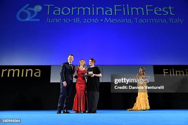 Alain Zimmermann, Silvia Grilli, Eleonora Giovanardi and Tiziana Rocca attend Baume & Mercier - 62 Taormina Film Fest on June 17, 2016 in Taormina,...