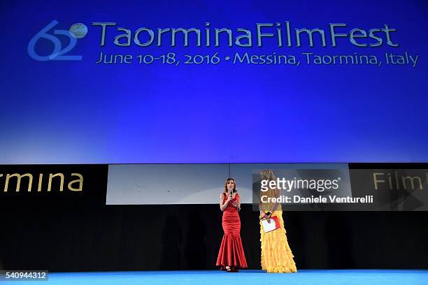 Tiziana Rocca and Silvia Grilli attend Baume & Mercier - 62 Taormina Film Fest on June 17, 2016 in Taormina, Italy.