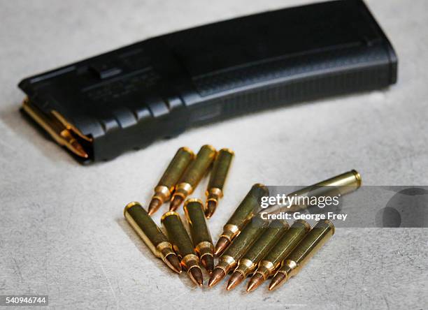 This is 223 ammunition and a 30 round clip for an AR-15 semi-automatic gun at Action Target on June 17, 2016 in Springville, Utah. Semi-automatics...