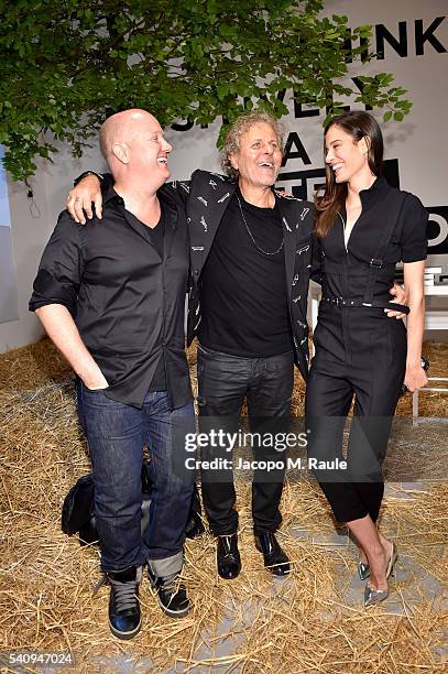 Renzo Rosso, Chiara Baschetti and Andreas Melbostad attend Renzo Rosso And OTB Launch 'Radical Renaissance 55+5' Book on June 17, 2016 in Milan,...