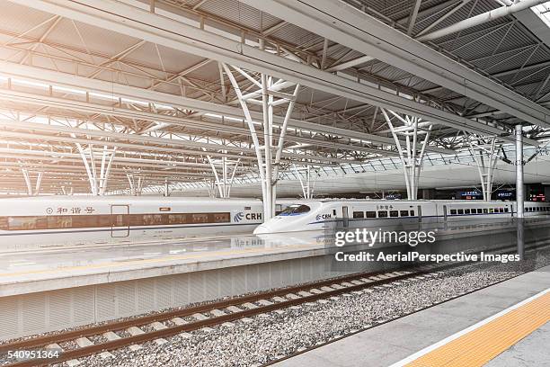 shanghai hongqiao railway station - china high speed rail stock pictures, royalty-free photos & images