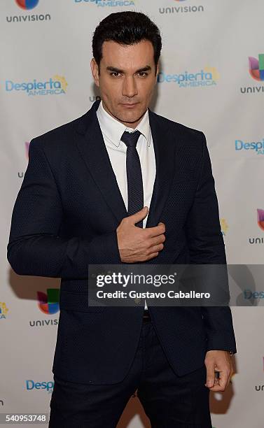 David Zepeda is seen on the set of 'Despierta America' at Univision Studios on June 17, 2016 in Miami, Florida.