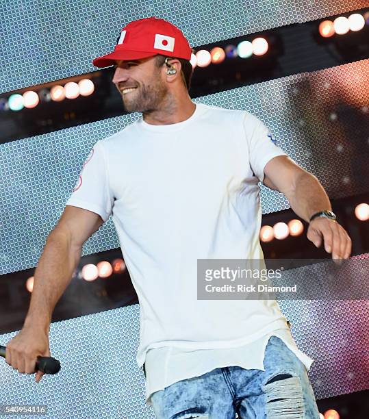 Singer/Songwriter Sam Hunt performs during 2016 Windy City LakeShake Country Music Festival - Day 1 at FirstMerit Bank Pavilion at Northerly Island...