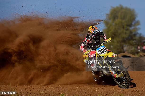 Justin McMahon competes during the 2016 Finke Desert Race on June 11, 2016 in Alice Springs, Australia.