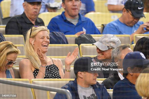 Larry David attends a baseball game between the Milwaukee Brewers and the Los Angeles Dodgers at Dodger Stadium on June 17, 2016 in Los Angeles,...