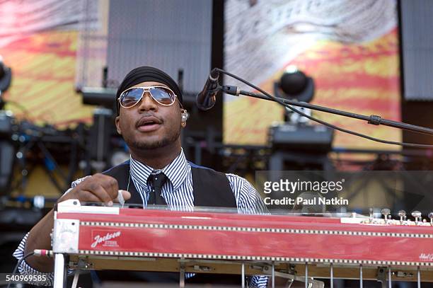 American musician Robert Randolph performs onstage at Eric Clapton's Crossroads Guitar Festival at Toyota Park, Bridgeview, Illinois, June 26, 2010.