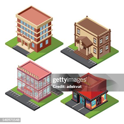 Vector Shapes Building Normal Vector Isometric Buildings Set High-Res Vector Graphic - Getty Images