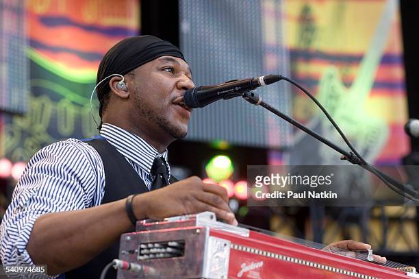 American musician Robert Randolph performs onstage at Eric Clapton's Crossroads Guitar Festival at Toyota Park, Bridgeview, Illinois, June 26, 2010.