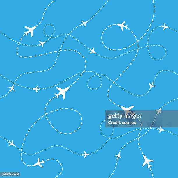 airplane pattern - seamless - illustration - airplane design stock illustrations