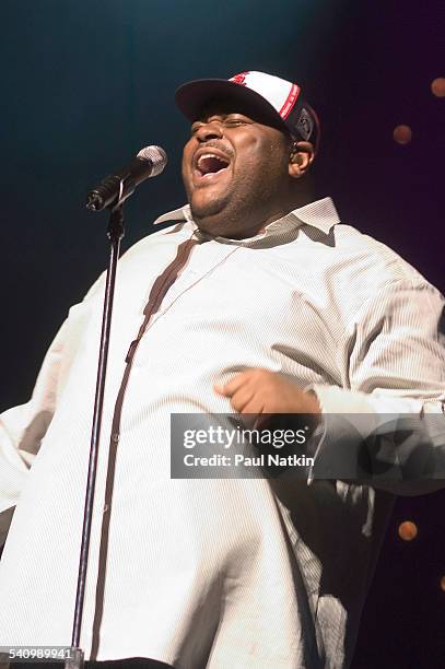 American singer Ruben Studdard performs onstage, Chicago, Illinois, April 9, 2004.