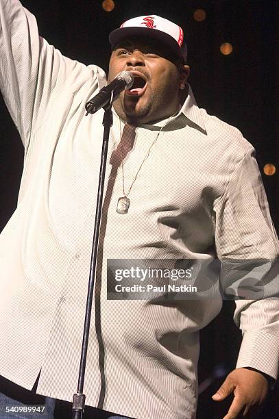 American singer Ruben Studdard performs onstage, Chicago, Illinois, April 9, 2004.