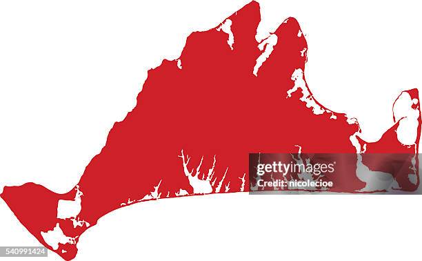 martha es vineyard karte - marthas vineyard stock-grafiken, -clipart, -cartoons und -symbole