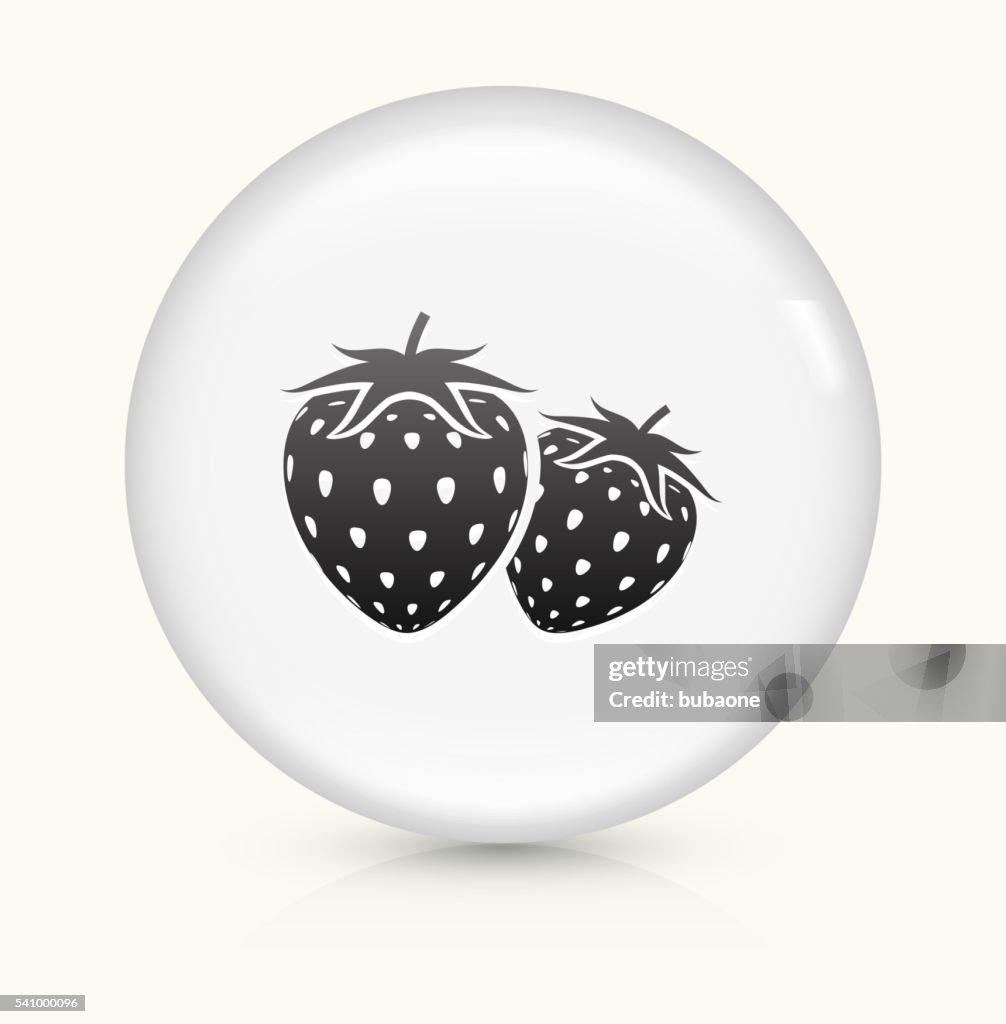 Two Strawberries icon on white round vector button