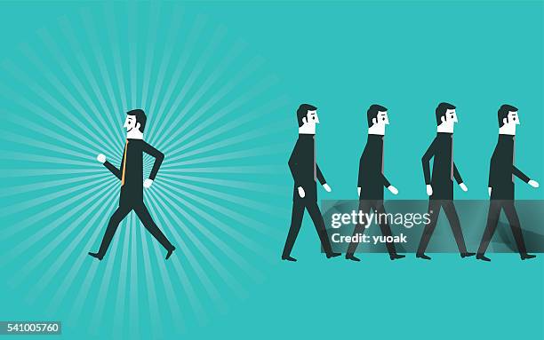 think different - person stepping stock illustrations
