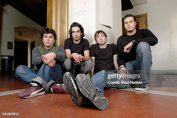 Portrait of American rock band Sparta, Chicago, Illinois, March 10, 2003.