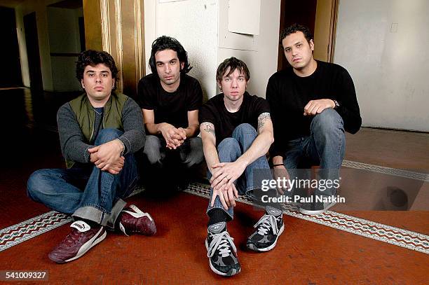 Portrait of American rock band Sparta, Chicago, Illinois, March 10, 2003.