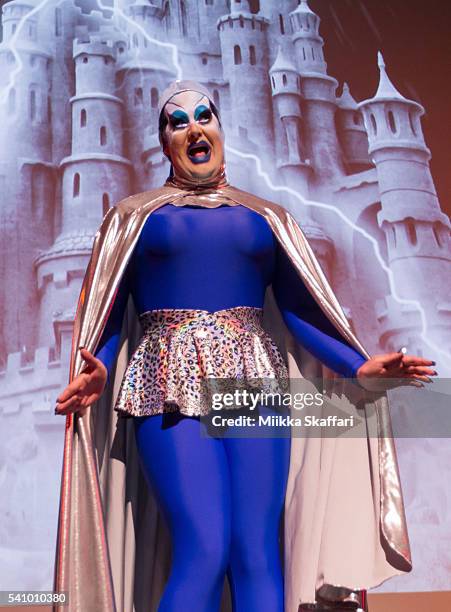 Drag performer Peaches Christ performs before the 25th Anniversary Screening of "Vegas in Space" at Frameline40 film festival on June 17, 2016 in San...