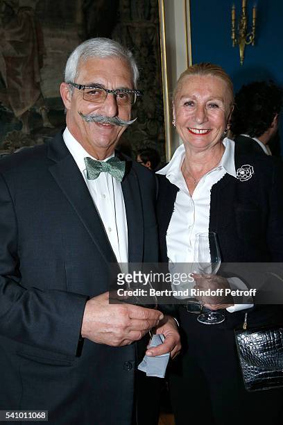 Armen Petrossian and his wife Cecile attend Levon Sayan receives Insignia of "Commandeur de l'Ordre National du Merite" at Hotel d'Evreux on June 14,...