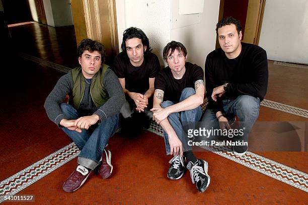 Portrait of American rock band Sparta, Chicago, Illinois, March 10, 2003.