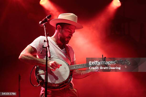 Scott Avett of the Avett Brothers performs during G Fest at Hatbox Field on June 17, 2016 in Muskogee, Oklahoma.