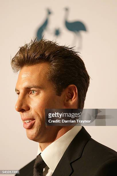 Grant Hackett arrives at the Prime Minister's Olympic Dinner at The Melbourne Convention and Exhibition Centre on June 18, 2016 in Melbourne,...