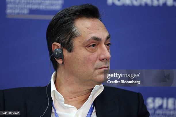 Fabio Cacciatori, founder of Intelligent Ideas, pauses during a panel session on the closing day of the St. Petersburg International Economic Forum...