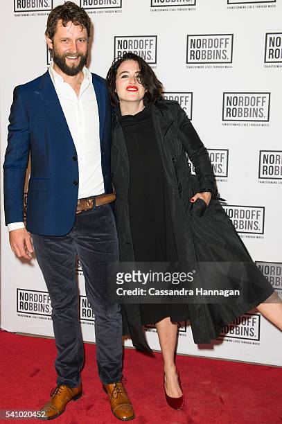 Ben Quilty and Megan Washington arrive ahead of the Art of Music 2016 at Art Gallery Of NSW on June 18, 2016 in Sydney, Australia.