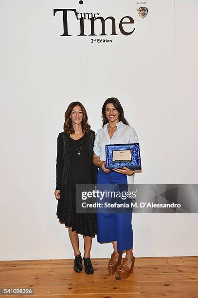 Antonella Bruno and Federica Tosi attend Lancia Time Award Ceremony during Milan Men's Fashion Week SS17 on June 18, 2016 in Milan, Italy.