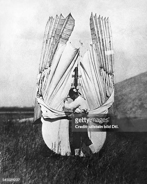 Otto Lilienthal*23.05.1848-10.08.1896+Pioneer of aviation, GermanyLilienthal's biplane flying machine folded up