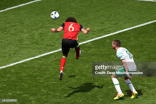 Axel Witsel of Belgium scores his team's second goal during the UEFA EURO 2016 Group E match between Belgium and Republic of Ireland at Stade Matmut...