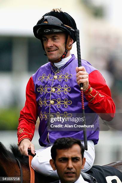 Olivier Peslier riding Dartmouth wins the Hardwicke Stakes on day 5 of Royal Ascot at Ascot Racecourse on June 18, 2016 in Ascot, England.