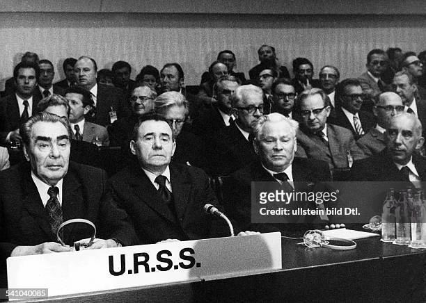 Conference on Security and Cooperation in Europe Leonid Brezhnev *-+... News Photo - Getty Images