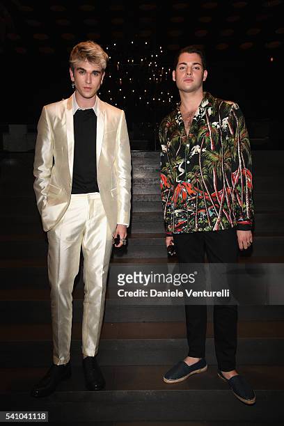 Gabriel-Kane Day-Lewis and Peter Mark Brant attend the Dolce And Gabbana show during Milan Men's Fashion Week SS17 on June 18, 2016 in Milan, Italy.