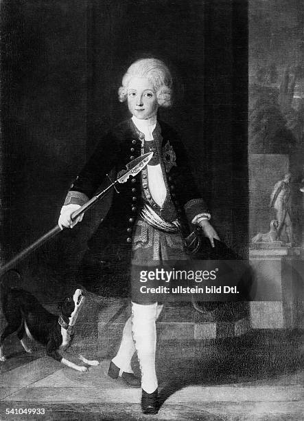 Friedrich II. Der Grosse Preussen *1712-1786+König von Preussen 1740 - 1786Kronprinz Friedrich , 11 Jahre alt- 1723nach dem Gemälde von F.W. Weidemann