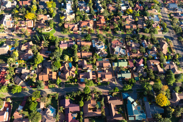 aerial view of johannesburg housing suburbs johannesburg south africa