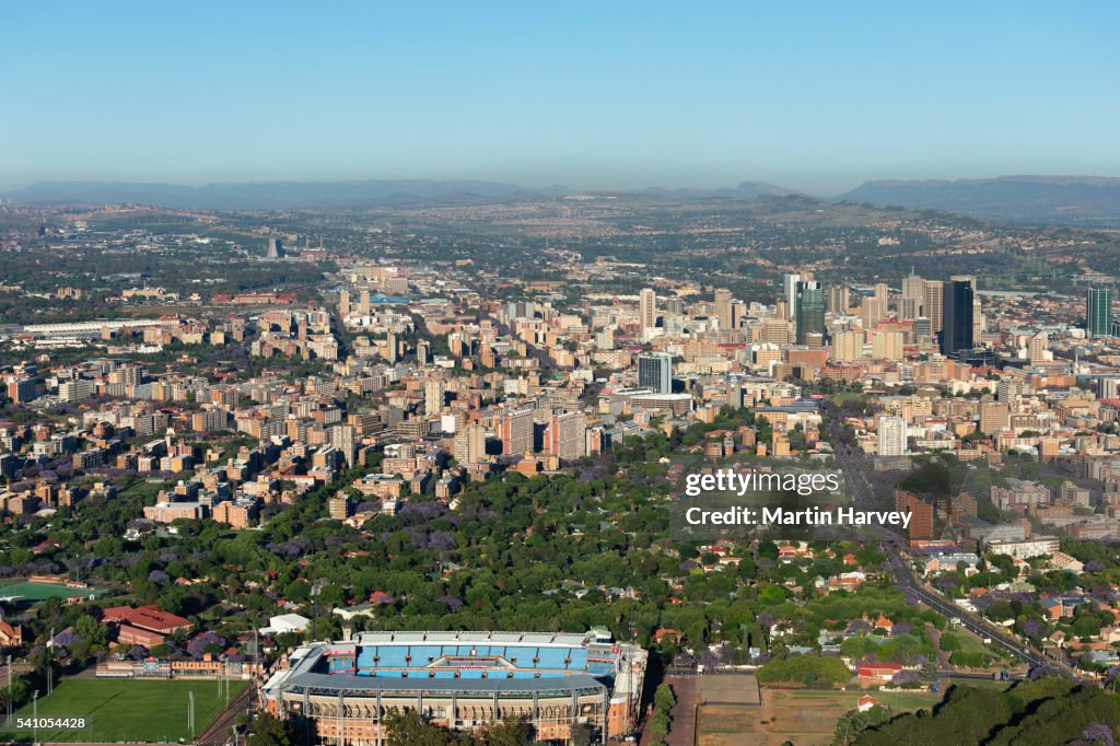 Aerial view of Pretoria's central business district, Pretoria, South Africa