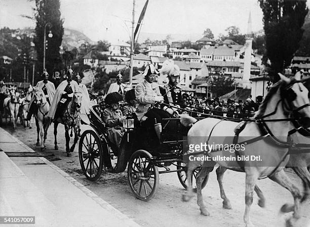 Franz Joseph I. *18.08.1830-+Emperor of Austria 1848-1916King of Hungary 1867-1916on a journey in Bosnia: arriving in Sarajevo