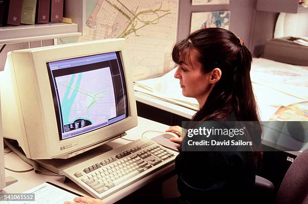 computer mapping - archival woman stock pictures, royalty-free photos & images