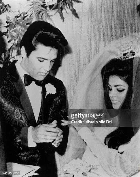 Presley, Elvis *-+Saenger, Schauspieler, USA - Hochzeit mit Priscilla Beaulieu