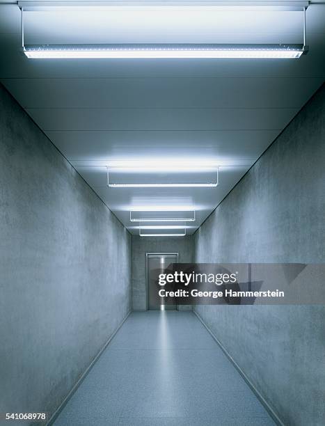 illuminated corridor - tube néon photos et images de collection