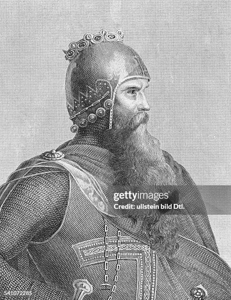 Friedrich I, Barbarossa *1122-1190+Deutscher Kaiser 1152 - 1190- alter Stich